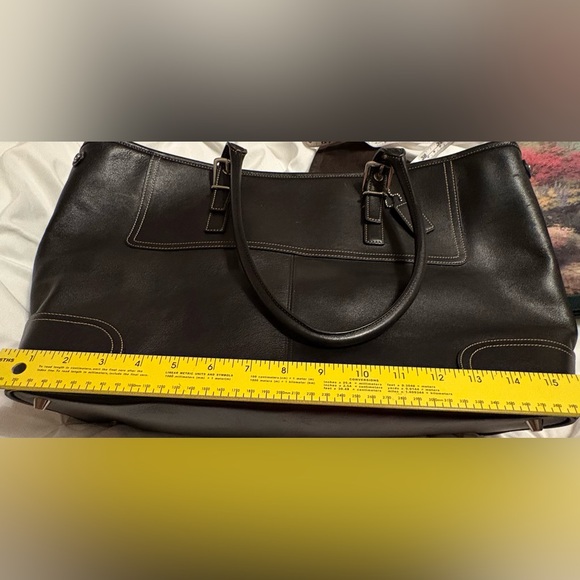 Coach Black Leather Tote Bag - Picture 10 of 11